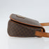 Vintage Saddle Flap Shoulder Bag Macadam Coated Canvas Small