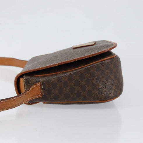 Vintage Saddle Flap Shoulder Bag Macadam Coated Canvas Small