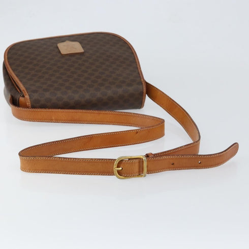 Vintage Saddle Flap Shoulder Bag Macadam Coated Canvas Small