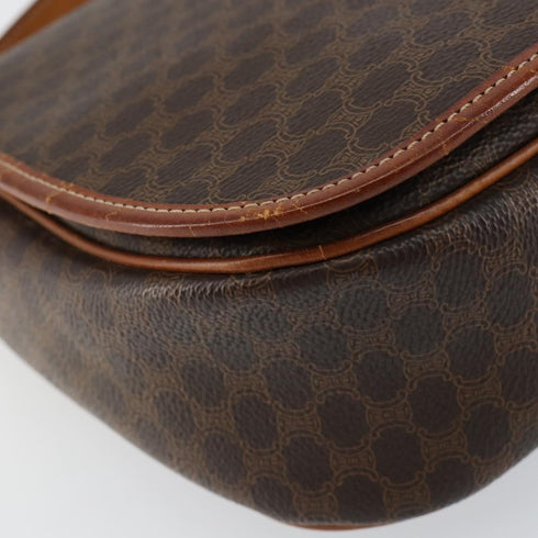 Vintage Saddle Flap Shoulder Bag Macadam Coated Canvas Small