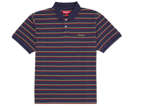 Supreme Washed Stripe Polo Navy
