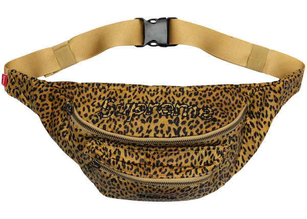 Supreme Barbour Waxed Cotton Waist Bag Leopard