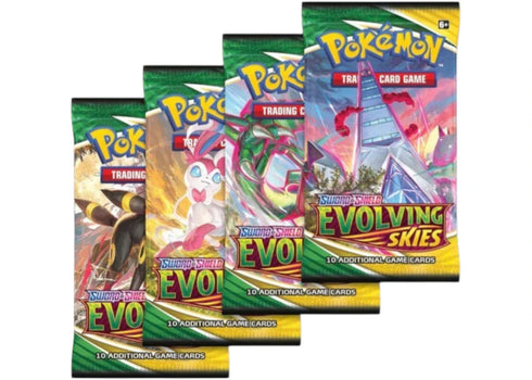 Pokémon Sword & Shield Evolving Skies Booster Pack 4x Lot (Artwork May Vary)