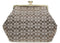 Coach Large Kisslock Crystal Signature Jacquard Frame Bag Brass/Burnished Amber