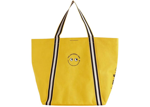 Anya Hindmarch x Selfridges Selection Logo Print Large Canvas Tote Bag Yellow