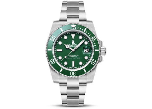 BAPE A Bathing Ape Type 1 Bapex Watch (2022) Green Silver