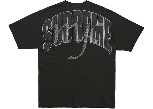 Supreme Rhinestone Script S/S Top Black
