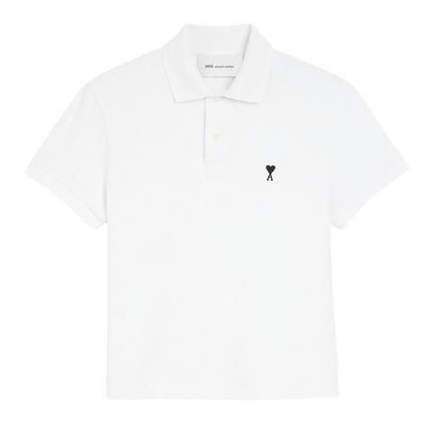 Polo Blanc Ami de Coeur Noir en Coton