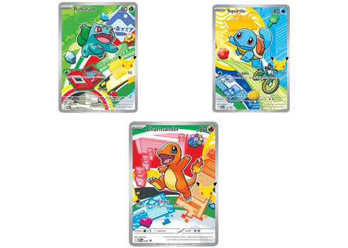 2026 Pokémon Mega Evolution First Partner Illustration Collection Series 1 Generation 1 First Partner Collection Set of 3 (Bulbasaur/ Charmander/ Squirtle) Ungraded