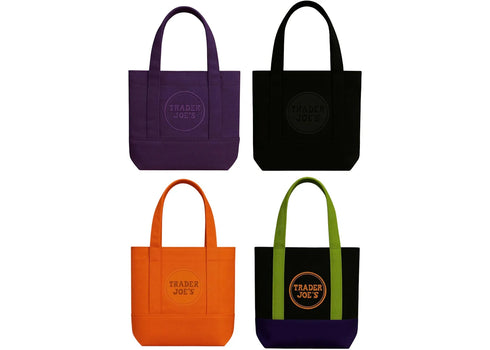 Trader Joe's Mini Canvas Tote Bag (Set of 4) Halloween