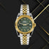 Seikojust Silver Gold Jubilee Arabic Green Dial