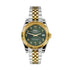 Seikojust Silver Gold Jubilee Arabic Green Dial
