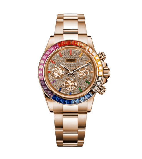 Seiko Mod Daytona Rose Gold Rainbow Ice