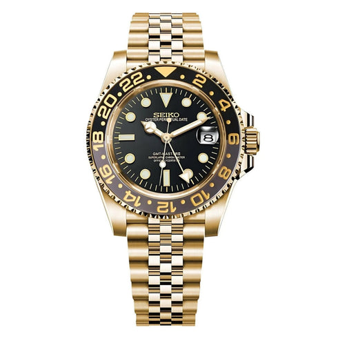 Seiko Mod GMT - Jubilee Black Gold
