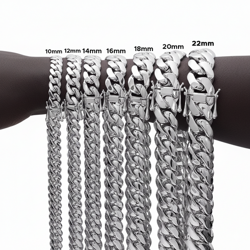 Miami Cuban Link Chain – 18K Gold Plated, 10mm to 22mm