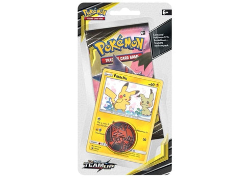 2019 Pokémon Sun & Moon Team Up Booster Pack, Coin & Pikachu Promo Card