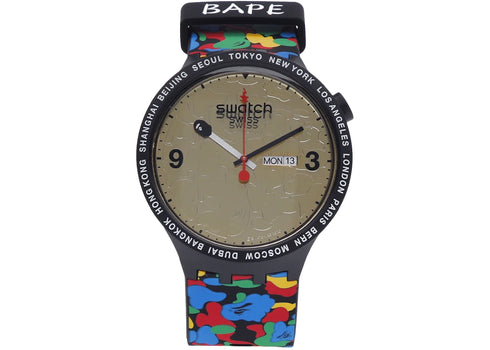 Swatch x Bape Black Camo (Gold)