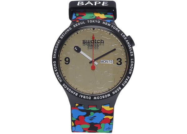 Swatch x Bape Black Camo (Gold)