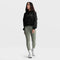 ASRV x Tonal Women's French-Terry Cropped Hoodie - Black