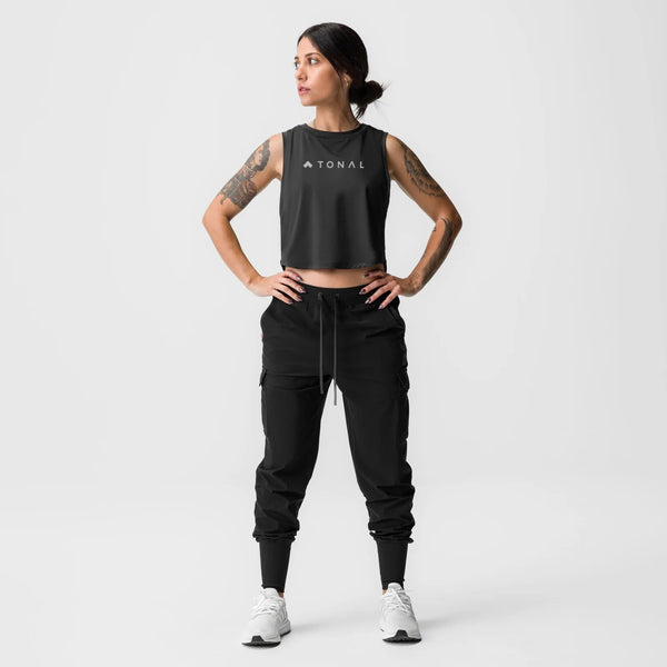 ASRV x Tonal Women's AeroSilver® Cropped Training Tank - Black