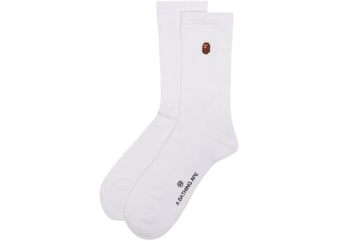 BAPE Ape Head One Point 1I80184002 Socks White
