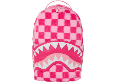Sprayground Furzilla Shark Pink Check Backpack Multicolor