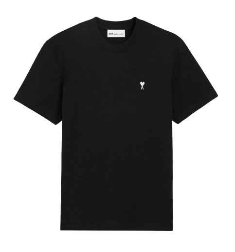 T-shirt Noir Ami de Coeur Blanc en Coton