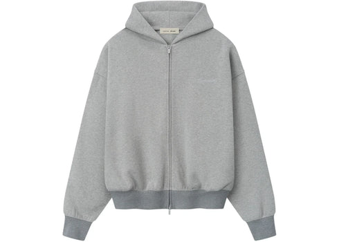 Fear of God Essentials Signature Classic Full Zip Hoodie Concrete Heather/Dark Concrete Heather
