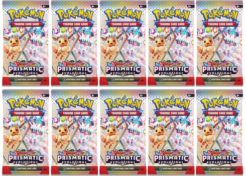 2024 Pokémon Scarlet & Violet Prismatic Evolution Booster Pack 10x Lot