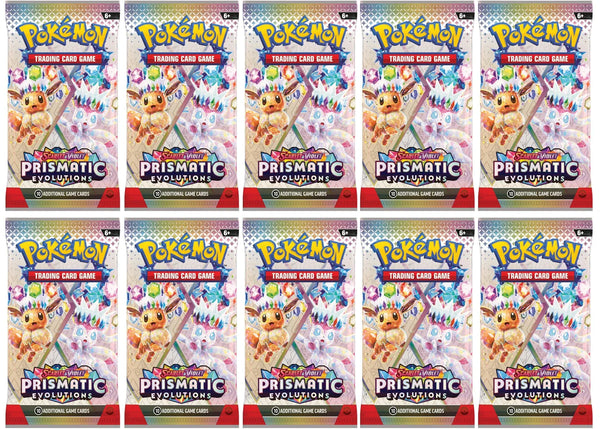 2024 Pokémon Scarlet & Violet Prismatic Evolution Booster Pack 10x Lot