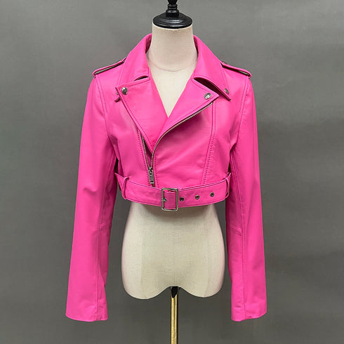 VVS Kate Sheep Leather Cropped Bomber Jacket