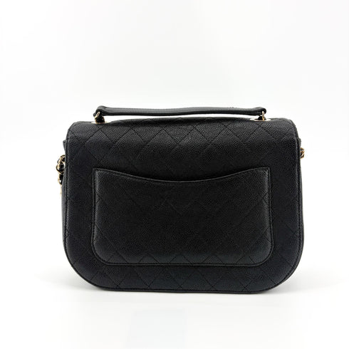 Thread Around Flap Bag Quilted Caviar Medium