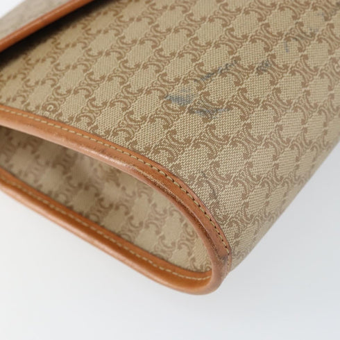 Vintage Saddle Flap Shoulder Bag Macadam Coated Canvas Small