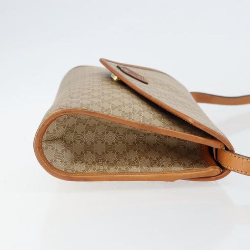 Vintage Saddle Flap Shoulder Bag Macadam Coated Canvas Small