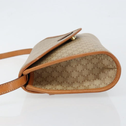 Vintage Saddle Flap Shoulder Bag Macadam Coated Canvas Small