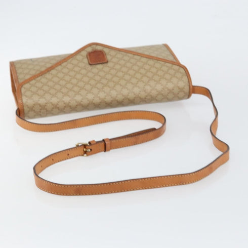 Vintage Saddle Flap Shoulder Bag Macadam Coated Canvas Small