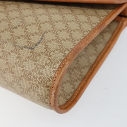 Vintage Saddle Flap Shoulder Bag Macadam Coated Canvas Small