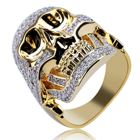 Fully Iced Skull Ring