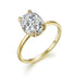 10K or 14K Solid Gold D Color Clarity VVS Oval Moissanite Engagement Ring