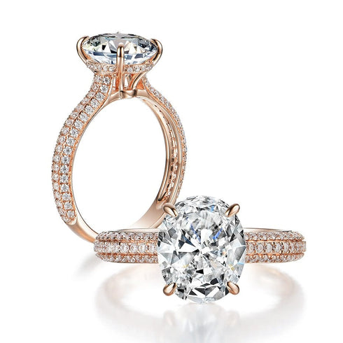 10K Solid Rose Gold 5CT VVS Moissanite Engagement Ring