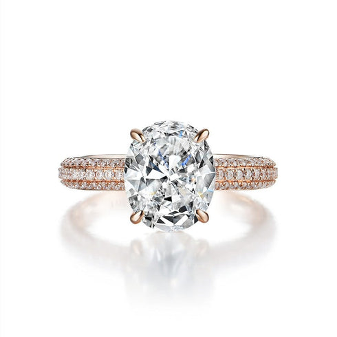 10K Solid Rose Gold 5CT VVS Moissanite Engagement Ring