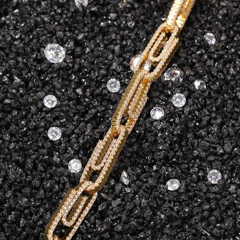 10mm Gold Paper Clip Bracelet