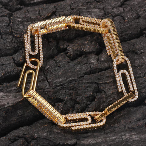 10mm Gold Paper Clip Bracelet