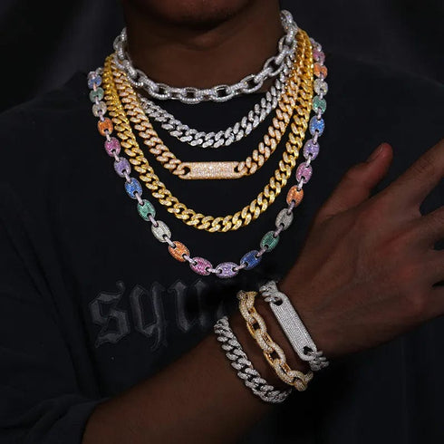 10mm O-Shape VVS Moissanite Cuban Link Chain or Bracelet