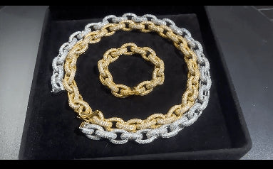 10mm O-Shape VVS Moissanite Cuban Link Chain or Bracelet