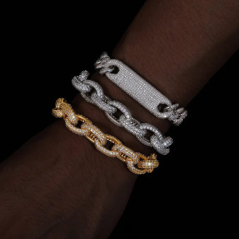 10mm O-Shape VVS Moissanite Cuban Link Chain or Bracelet