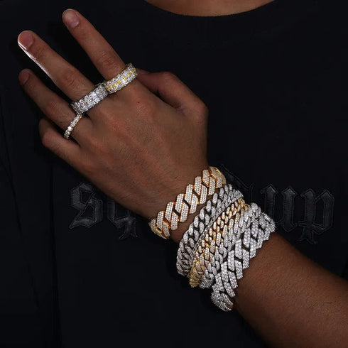 12mm 925 Sterling Silver VVS Moissanite Cuban Bracelet