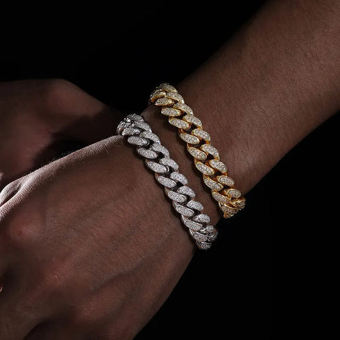 12mm 925 Sterling Silver VVS Moissanite Cuban Bracelet