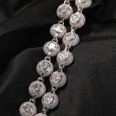 12mm Bowl Shaped Iced out Chain or Bracelet
