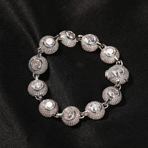 12mm Bowl Shaped Iced out Chain or Bracelet